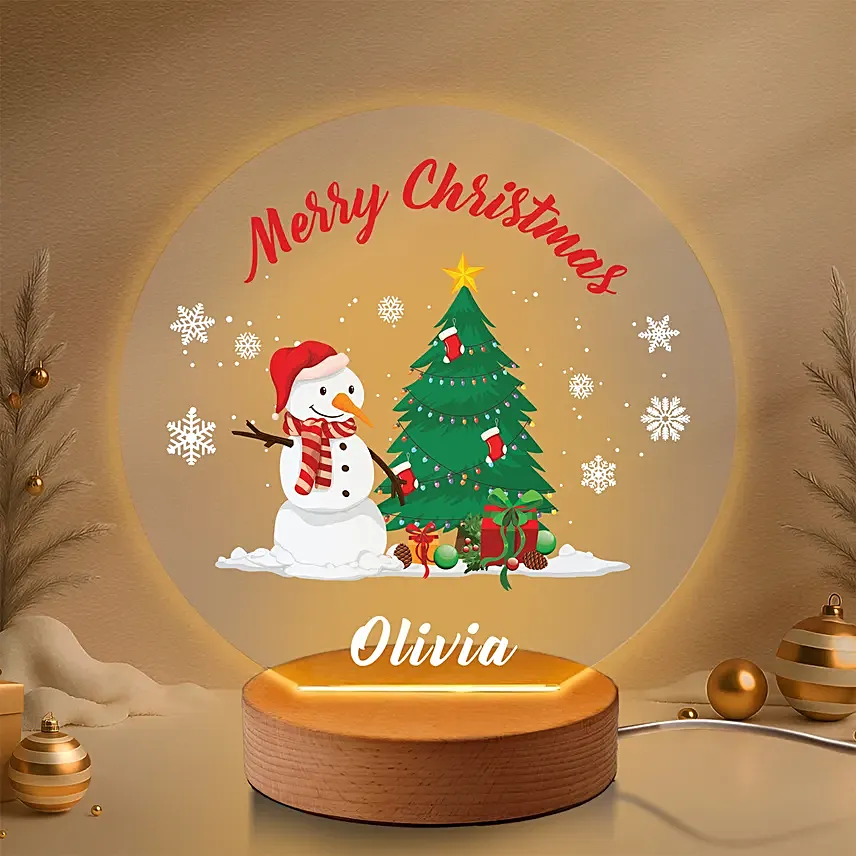 Merry Christmas Personalised LED Lamp: Personalised Christmas Gifts