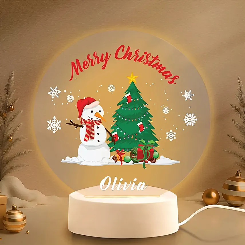 Merry Christmas Personalised LED Lamp: Personalised Christmas Gifts
