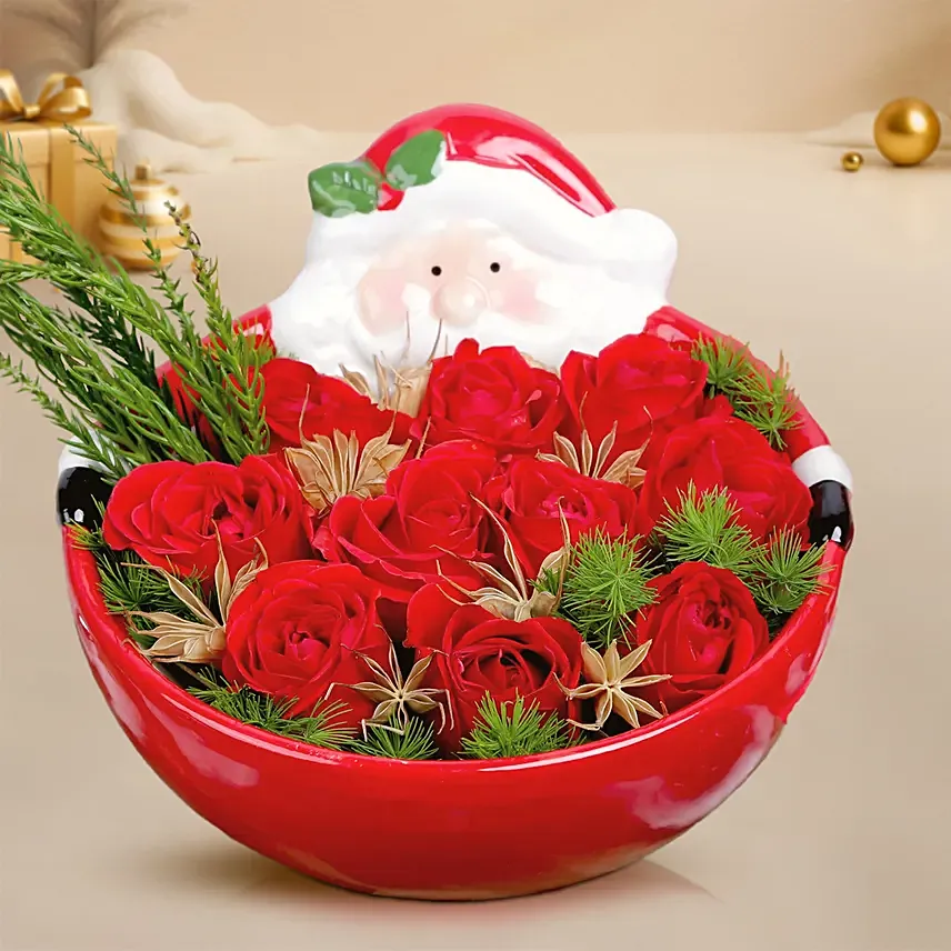 Santa Bowl of Roses: For Children