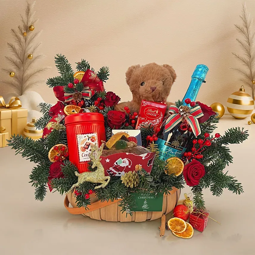 Merry Magic Hamper - Wine Cookies & Panettone: Christmas Chocolates