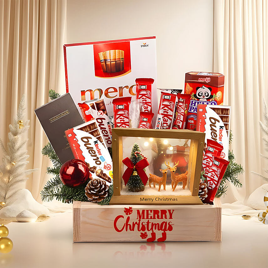 Merry Christmas Chocolates and Santa Tray: Christmas Gifts For Her