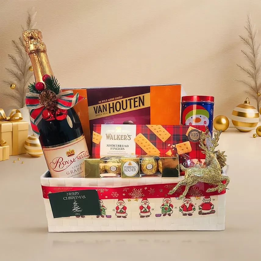 Festive Chocolate & Sparkling Grape Hamper: Kids Hampers Singapore