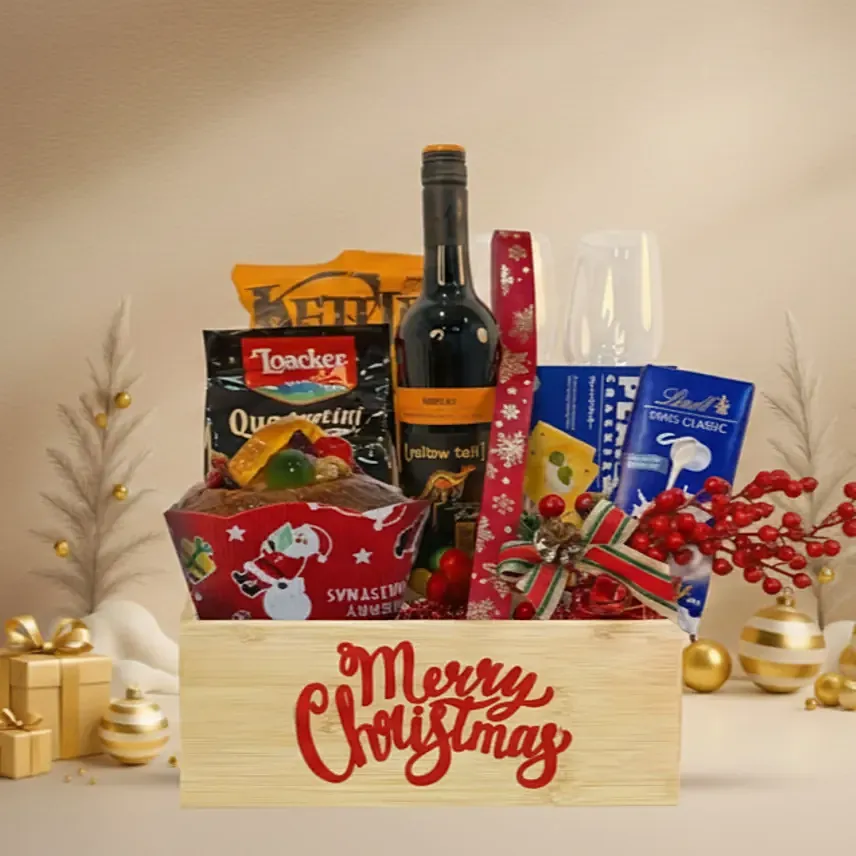 Holidays Celebration Wine Basket: Christmas Hampers Singapore