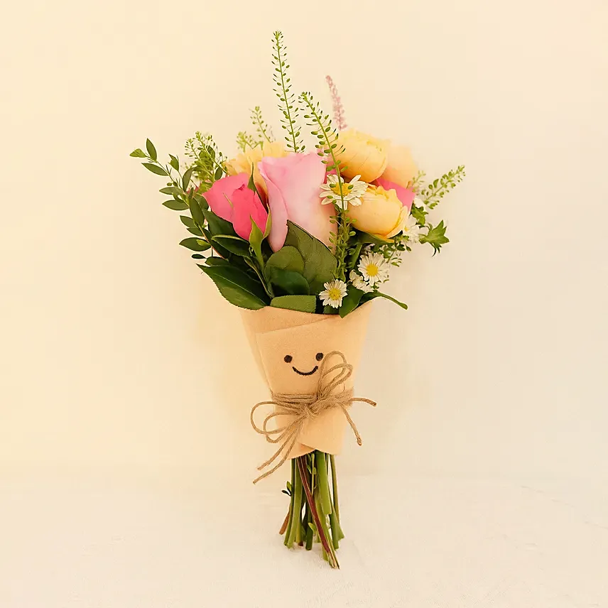 Smiley Mini Jellycat Pastel Bouquet: 