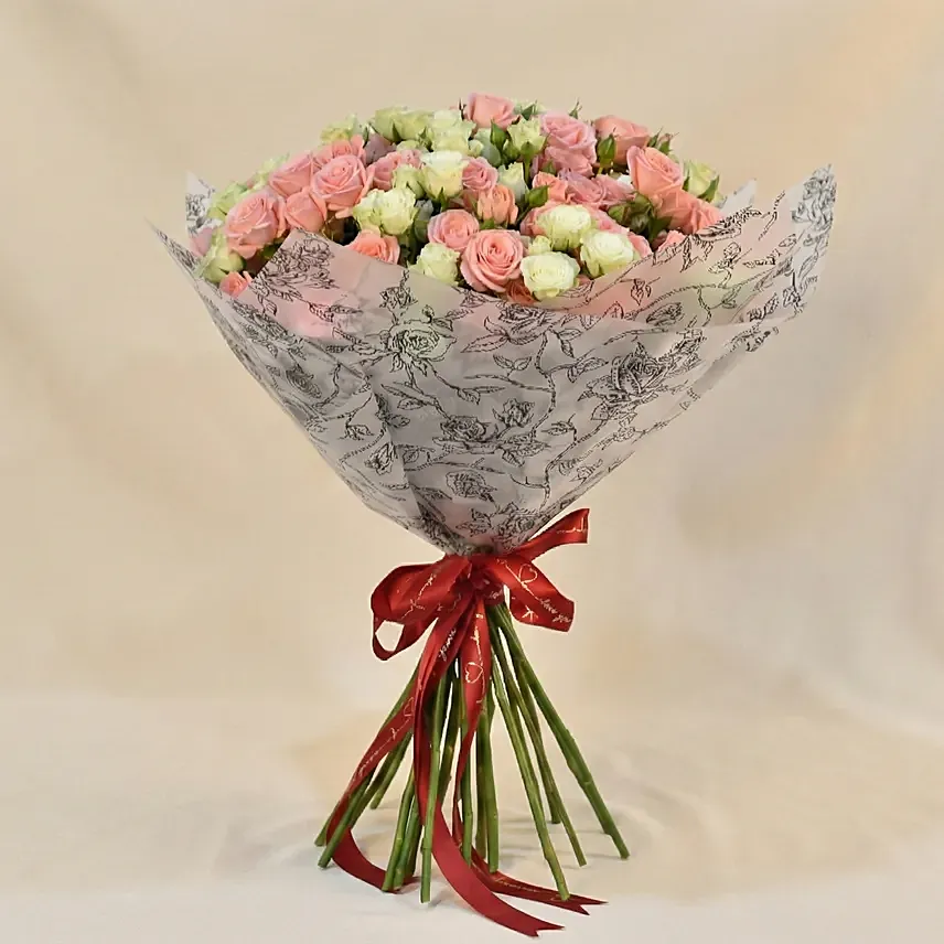 Joy of Love Spray Roses Bouquet: Pink Flowers