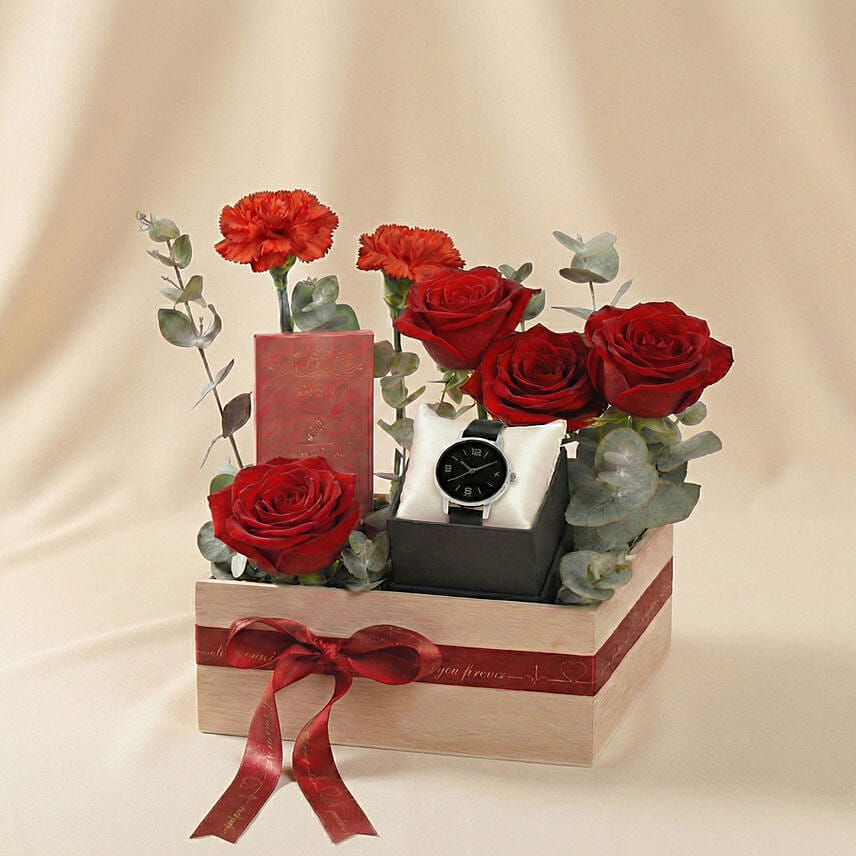 Roses and Watch Gift Box for Valentine's Day: Valentine's Day Chocolates