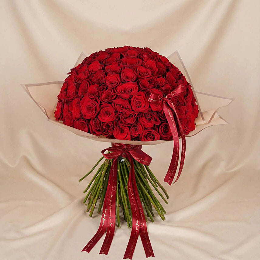 Valentines 99 Red Roses Bouquet: Valentine's Bouquets