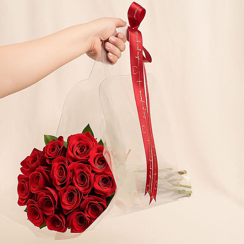 15 Red Roses Posy Gift: 