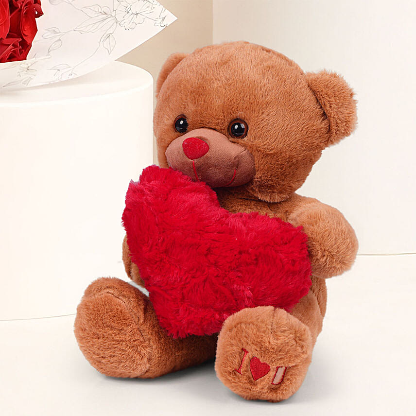 35 Red Roses Expression Bouquet n Teddy Bear Delivery in Singapore - FNP SG