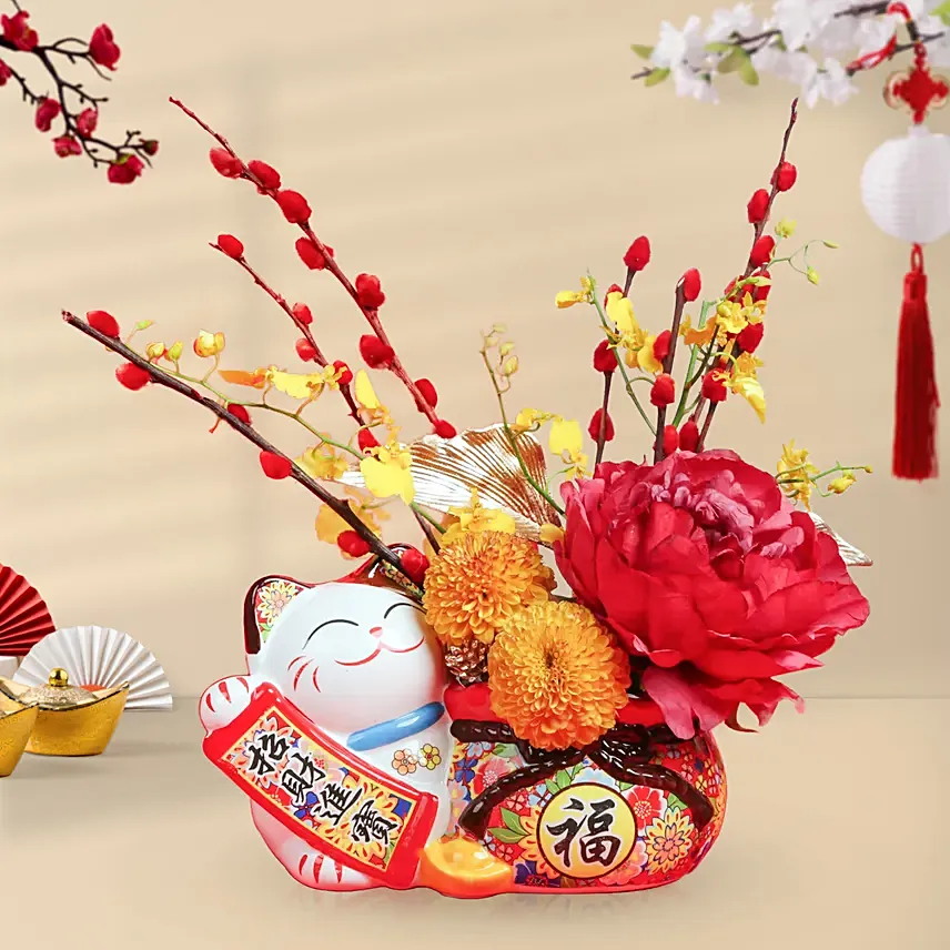 Fortune Cat Arrangement: Gift Delivery Singapore