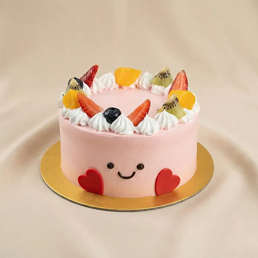 Jellycat Theme Cake with Fresh Fruits & Cream: Birthday Cakes 