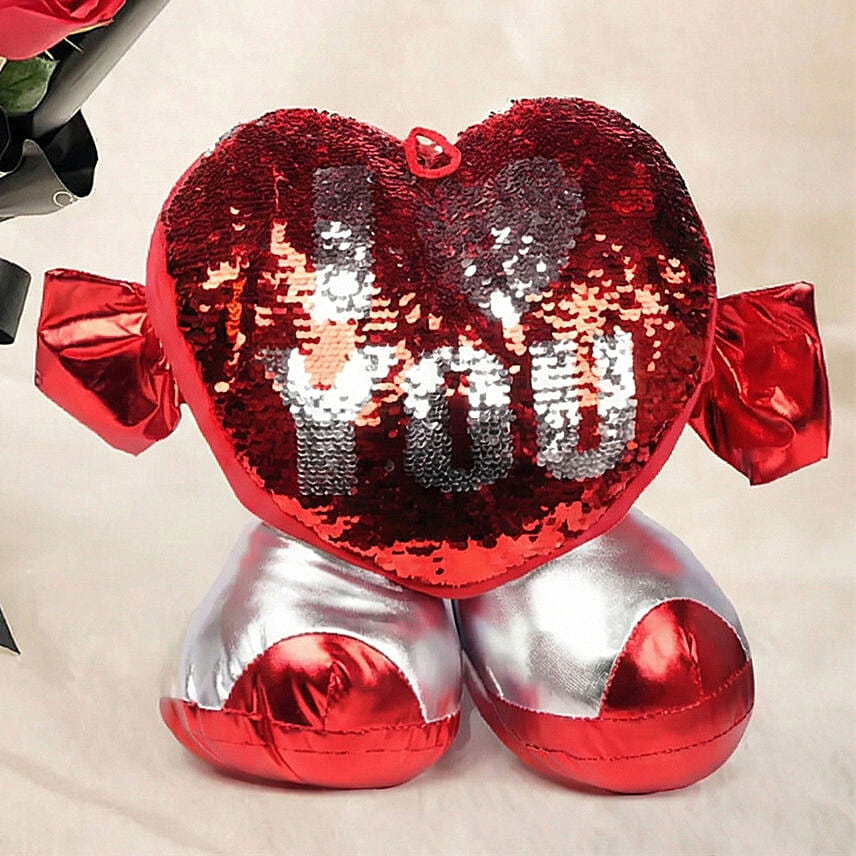 9 Red Roses Bouquet n Cushion Set Delivery in Singapore - FNP SG