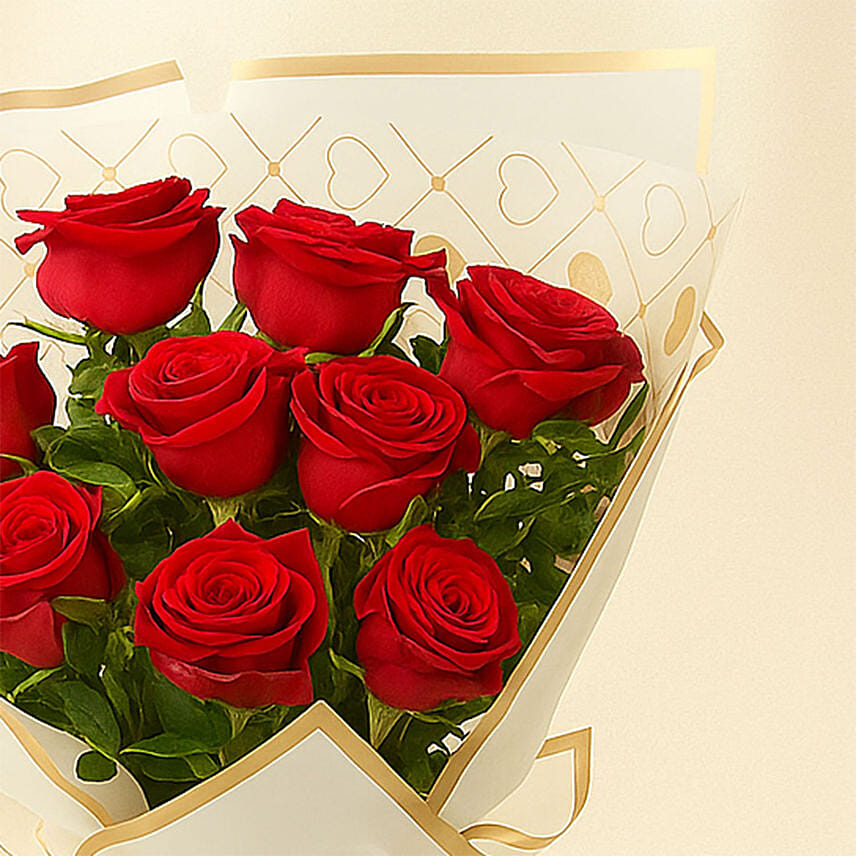 9 Red Roses Bouquet Delivery in Singapore - FNP SG