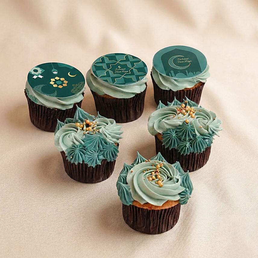 Festive Hari Raya Vanilla & Chocolate Cupcake: Hari Raya Cakes