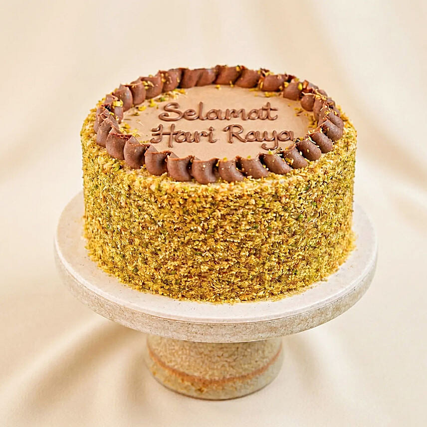 Selamat Hari Raya Pistachio Kunafa Chocolate Cake: Hari Raya Cakes