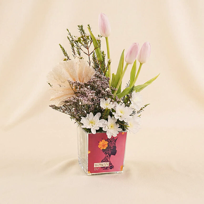 Women&rsquo;s Day Pastel Bloom Arrangement: women's day flowers