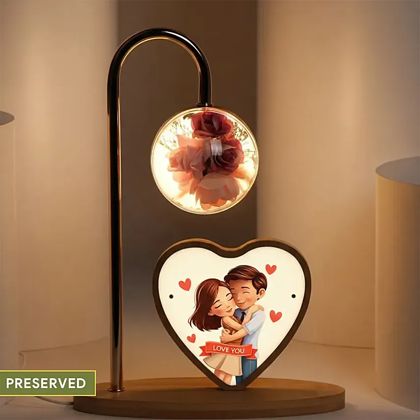Love You Floral Table Lamp: Artificial Flower Arrangements