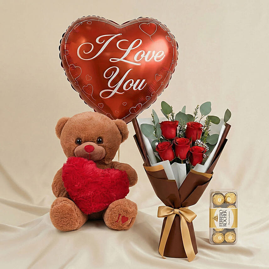 Adorable Love Gift Combo Arrangement: Birthday Chocolate Gifts