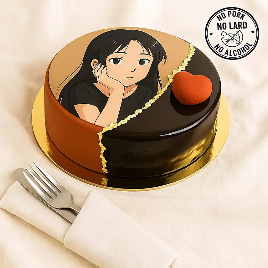 Personalise Your Ghibli Dream Choco Photo Cake: 