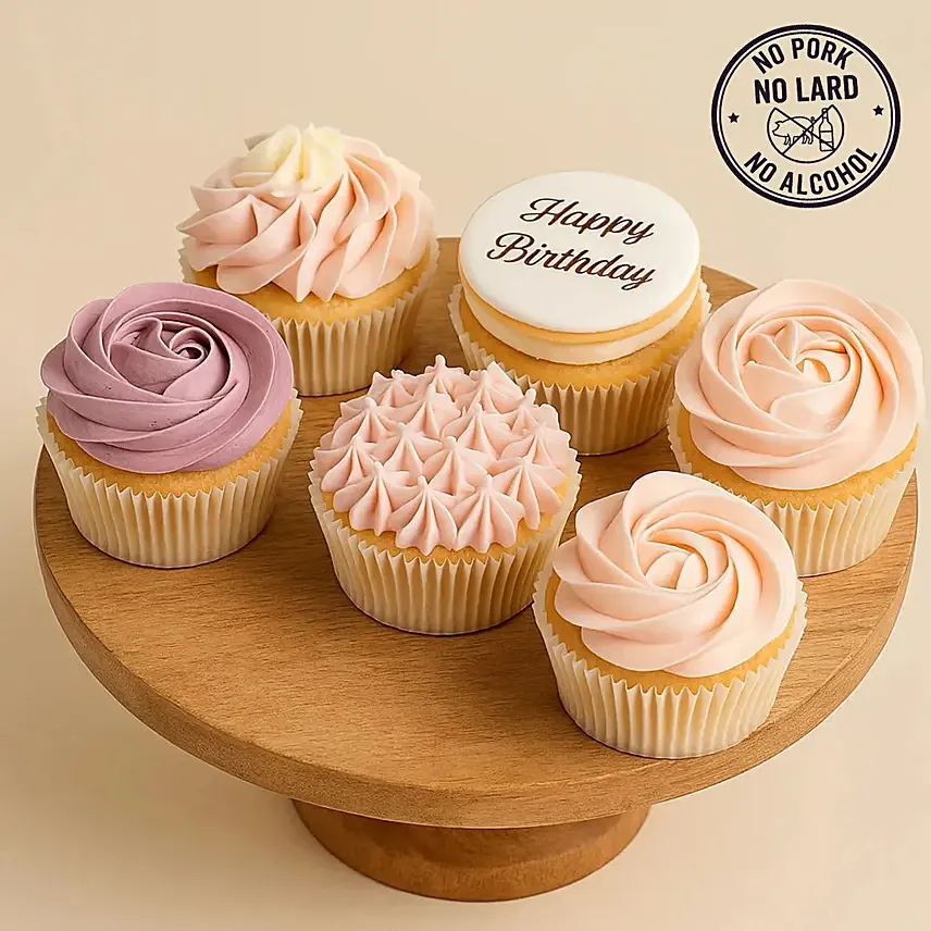 Assorted Happy Birthday Cupcakes: Cupcakes Delivery Singapore