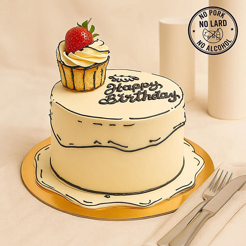 Comical Treat Birthday Special Chocolate Cake: 