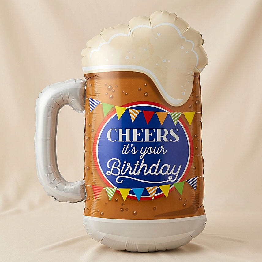 Cheers birthday Beer Balloon 26 Inch: Balloons Delivery Singapore