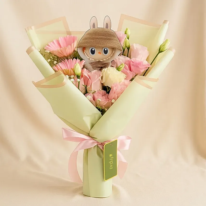 Acrylic Cutout Labubu Flowers Bouquet: Birthday Flowers Singapore