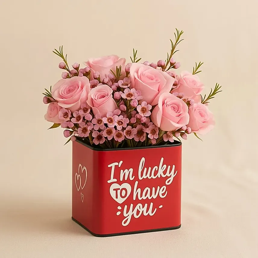 Lucky To Have You Roses Vase: 520 Gifts