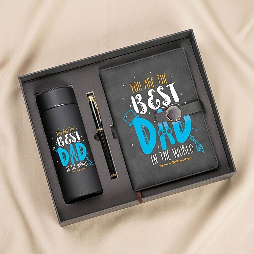 Water Bottle and Diary Bundle for Dad: Personalised Gifts for Father