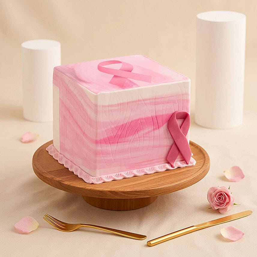 Pink Ribbon Designer Cake: 