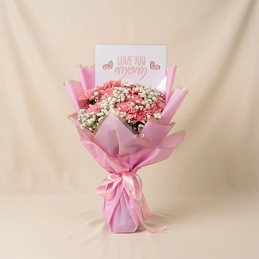 Mothers Love Carnations Bouquet: Mother's Day Gifts 