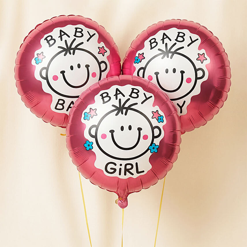 3 Baby Girl Balloon: Balloons Delivery Singapore
