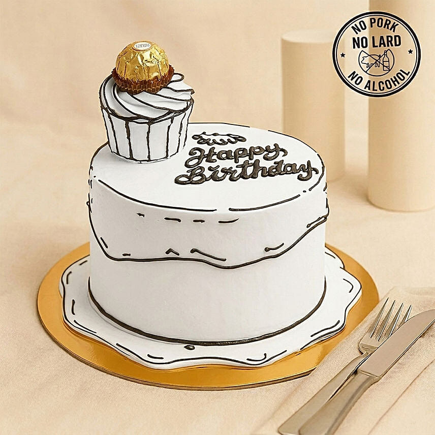 Comical Treat Birthday Special Chocolate Cake: 