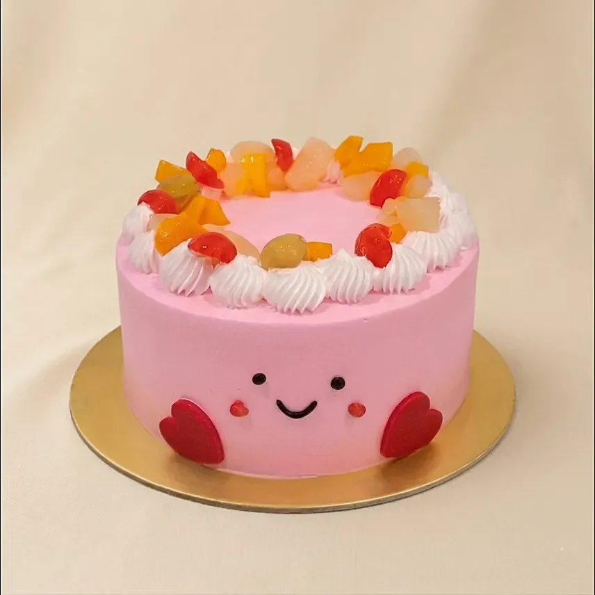 Jellycat Theme Cake with Fresh Fruits & Cream: Cakes