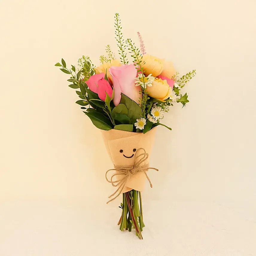 Smiley Mini Jellycat Pastel Bouquet: Love Gifts for Couples