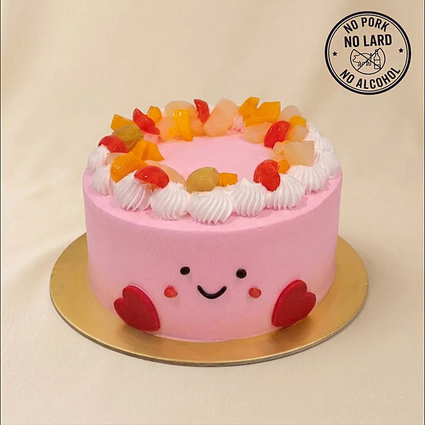 Jellycat Theme Cake with Fresh Fruits n Cream: 