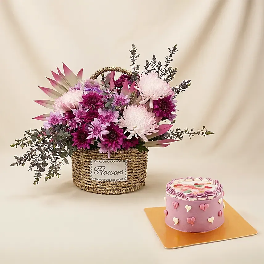 Mothers Day Flowers Basket & Cake: Mother's Day Cakes