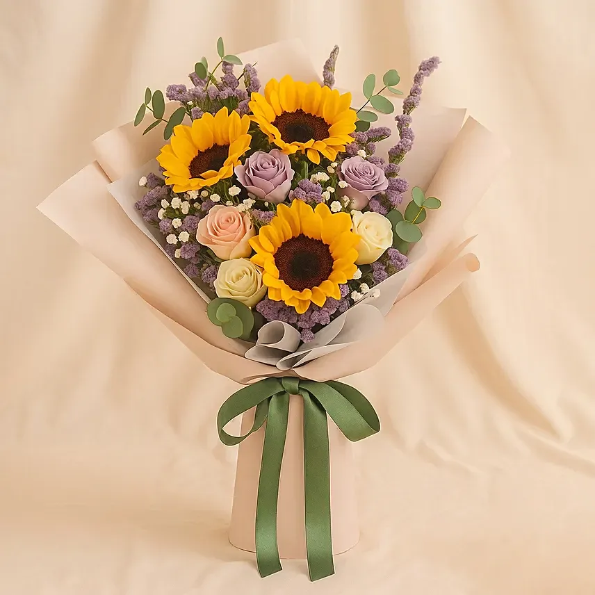 Happy Sunshine Bouquet: Sunflower Bouquets