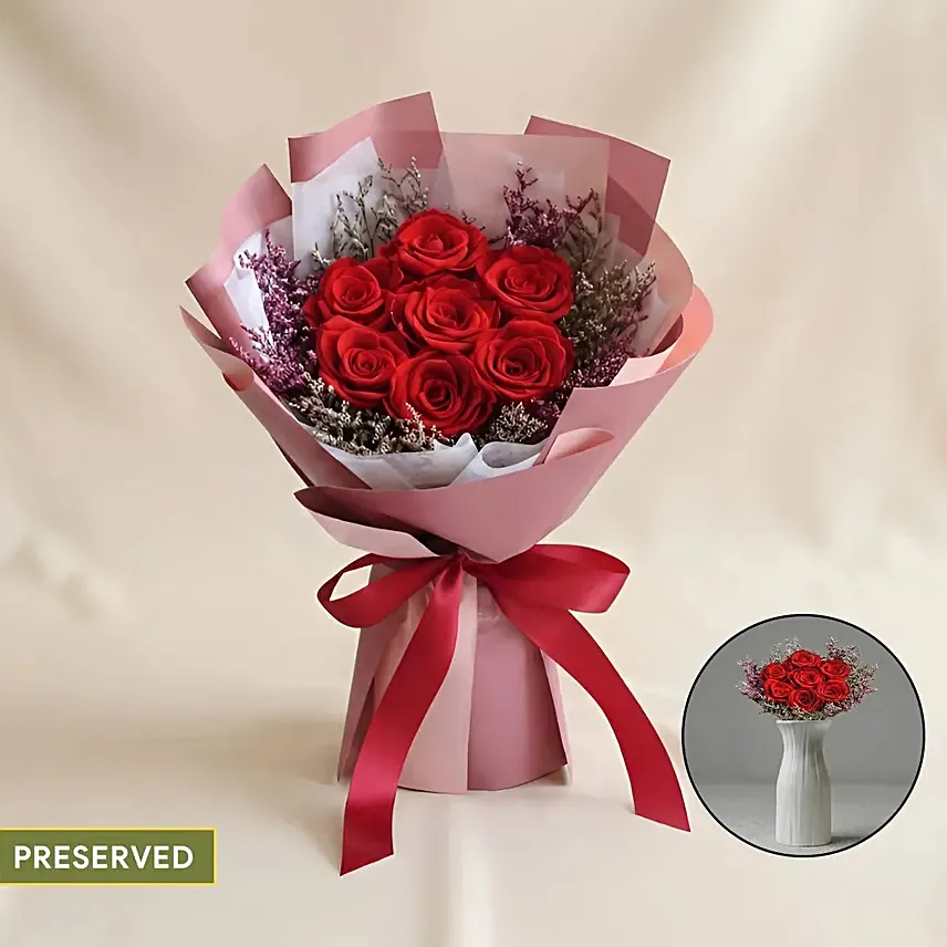 Forever Yours Preserved Rose Bouquet: Same Day Flower Delivery Singapore