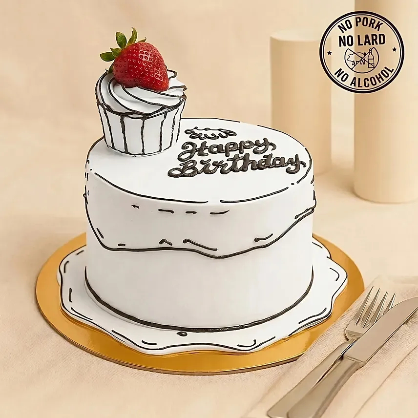 Comical Treat Birthday Special Chocolate Cake: 