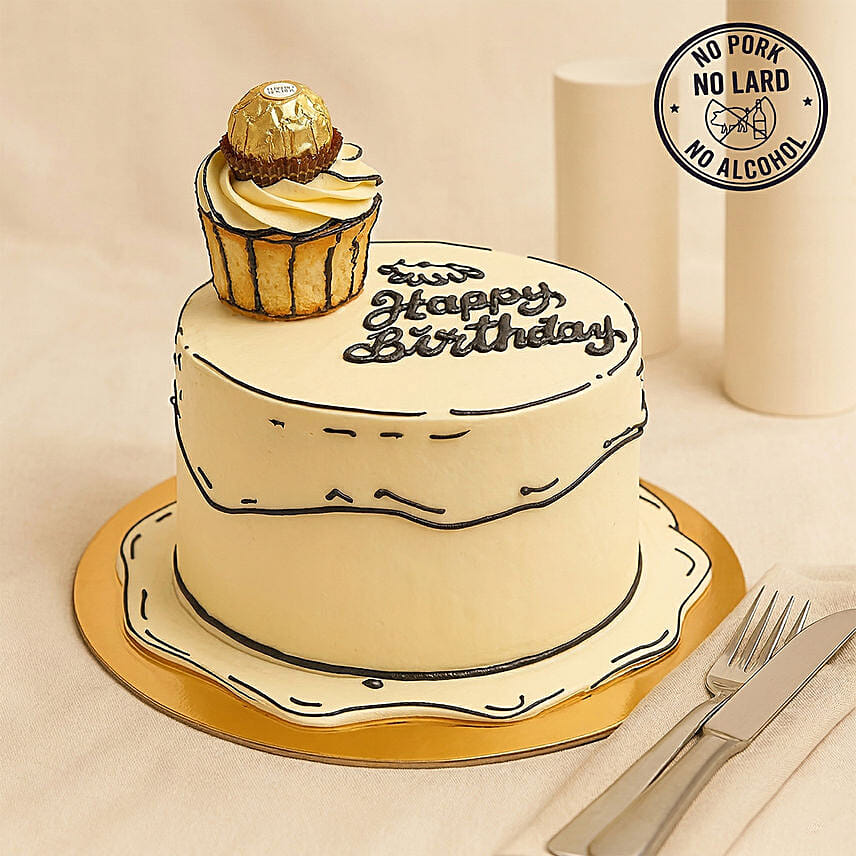 Comical Treat Birthday Special Chocolate Cake: 