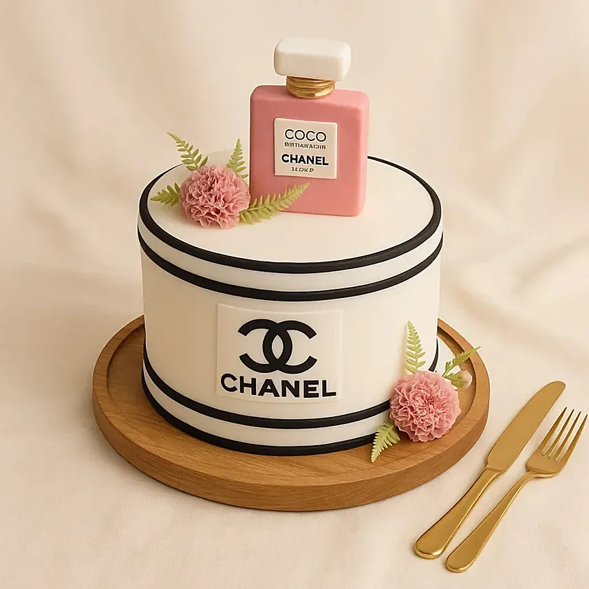 Chanel 3D Designer Chocolate Fudge Cake: Last Minute Delivery Cakes