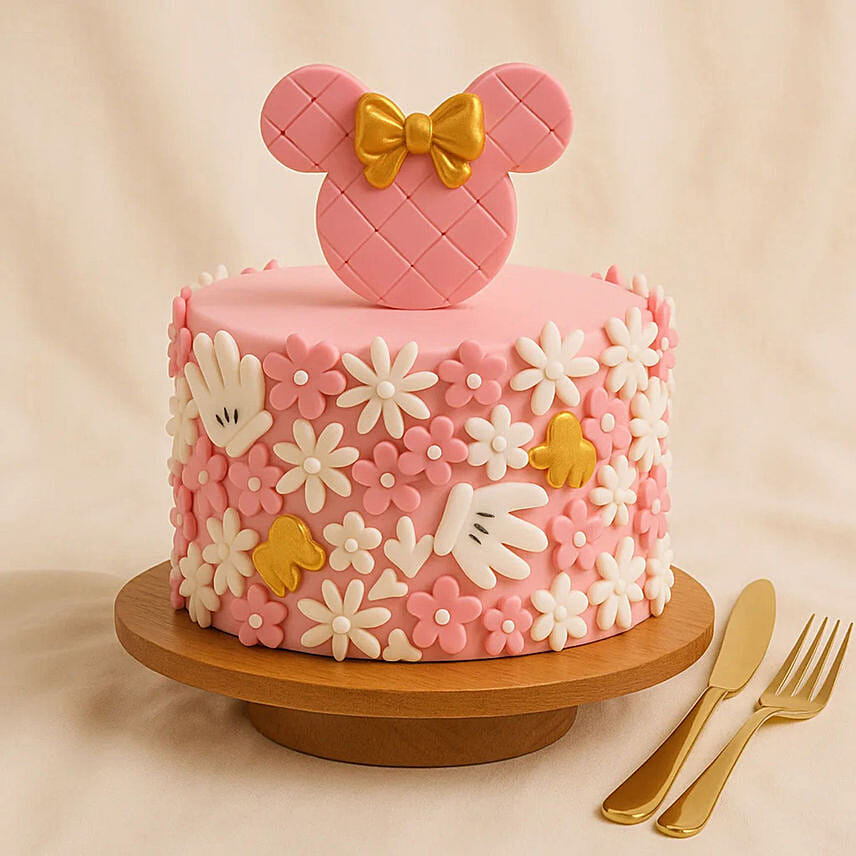Cute Minnie Mouse First Birthday Cake: Birthday Cake For Kids