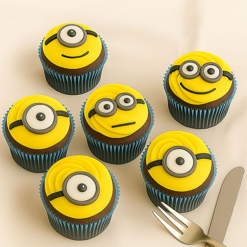 Minion Theme Chocolate Cupcakes: Cupcakes Delivery Singapore