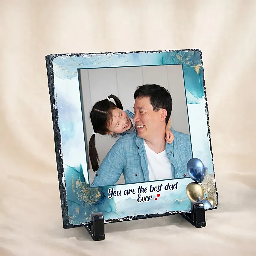 Best Dad Ever - Personalised Slate Frame: Personalised Photo Frames