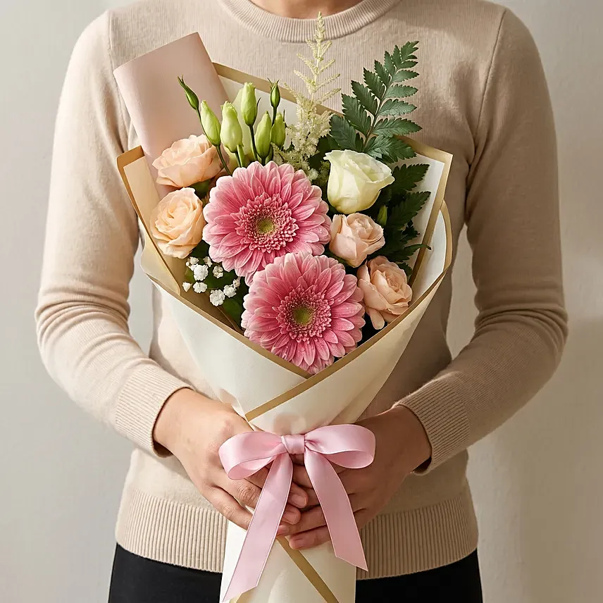 Dignified Mixed Flowers Bouquet: Nurses Day Gifts Singapore
