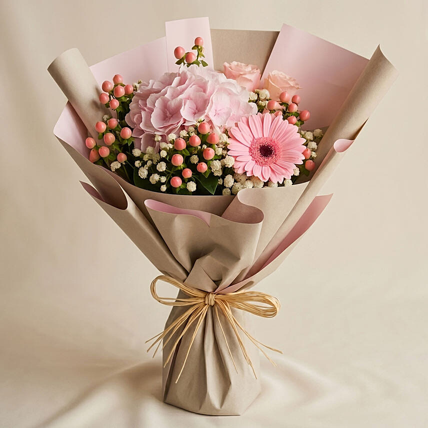 Pink Beauty Flower Bouquet: Hydrangea Bouquets