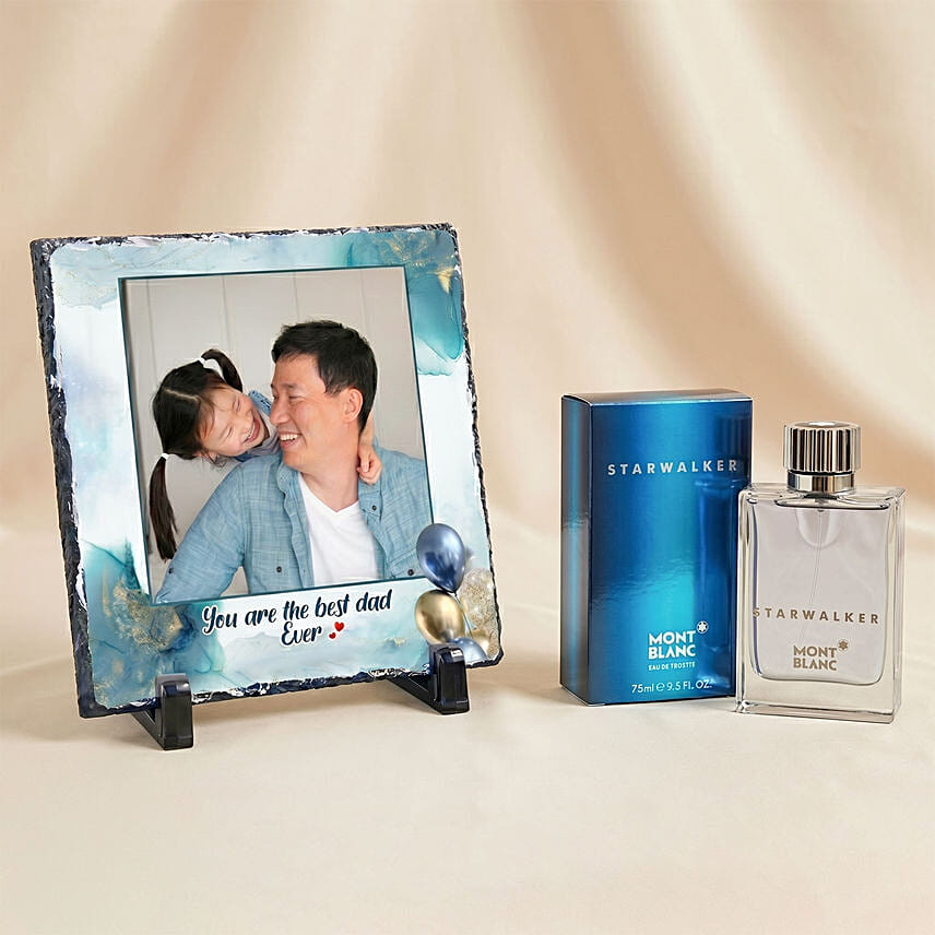 Personalised Frame & Montblanc Perfume Gift Set for Father: Branded Gifts