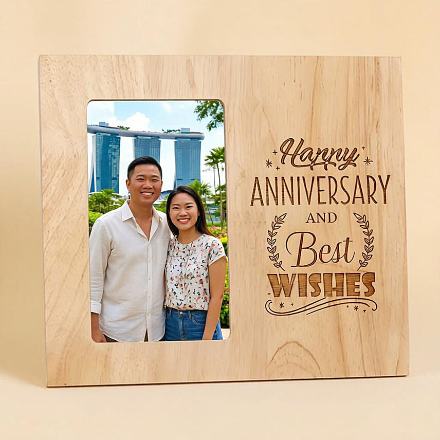 Personalised Anniversary Engraved Wooden Frame: Personalised Photo Frames