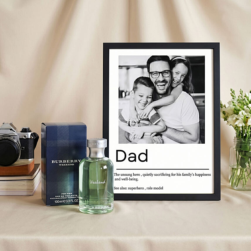 Fathers Day Personalised Frame & Burberry Weekend Perfume: 
